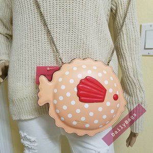 NWT KATE SPADE 100% AUTHENTIC GUAVA JUICE PEACH PUFFER PUFFY FISH CROSSBODY